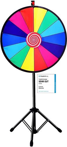 COSTWAY 24-inch prijzenrad  kleurrijk draaibaar spelrad voor loterijen en woordspelletjes (diameter: 60 cm)