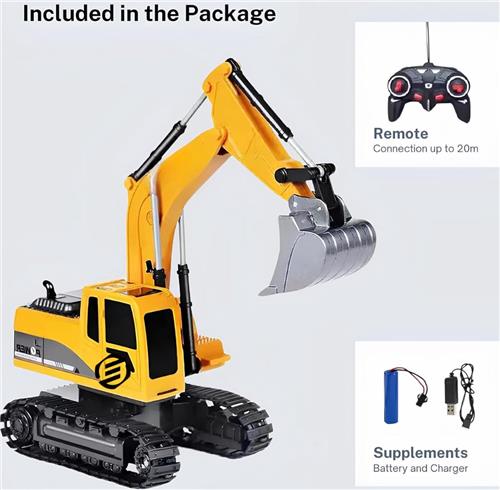 Equivera Bestuurbare Graafmachine - Afstand Bestuurbaar - Voor Kinderen vanaf 6 Jaar - Kinderspeelgoed Graafmachine