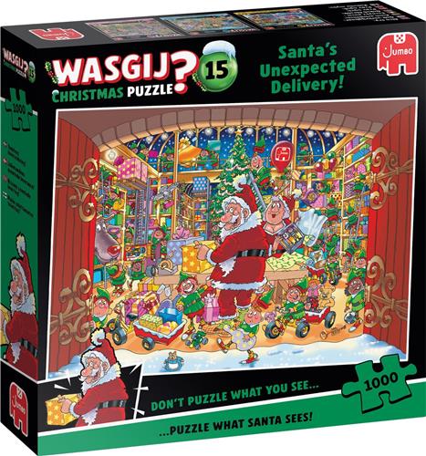 Wasgij Christmas 15 - Santa's Unexpected Delivery! - puzzel van 1000 stukjes