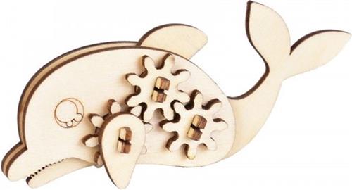 Bouwpakket 3D Houten Puzzel Dolfijn Mechanisch