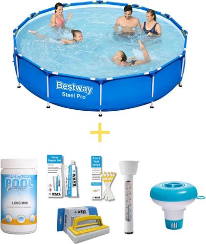 Bestway Zwembad - Steel Pro - 366 x 76 cm - Inclusief WAYS Onderhoudspakket