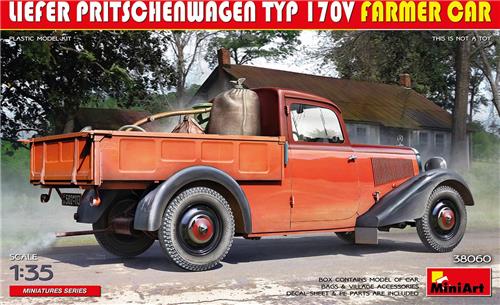 1:35 MiniArt 38060 Liefer Pritschenwagen TYP 170V Farmer Car Plastic Modelbouwpakket
