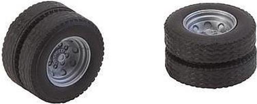 Faller - 2 complete wielen (tweelingsbanden) banden en velgen voor brandweer - modelbouwsets, hobbybouwspeelgoed voor kinderen, modelverf en accessoires