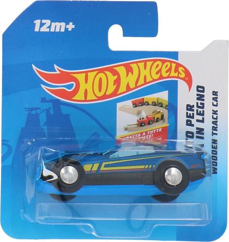 Hot Wheels Houten Auto Free Wheel 9 X 3 Cm Blauw (c)
