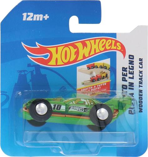 Hot Wheels Houten Auto Free Wheel 9 X 3 Cm Groen (g)