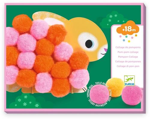Djeco Pompomcollages-dieren en pompomcirkels - 18 maanden +