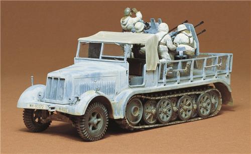 1:35 Tamiya 35050 German Halftrack w/4-Bar.AA Gun Figures Plastic Modelbouwpakket