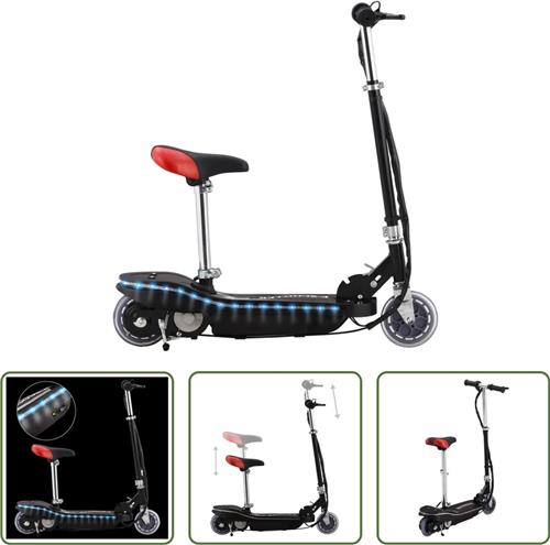 The Living Store Elektrische Step - Kinderen - 74x15x95 cm - 120W Motor - 12 km/u - LED-strip