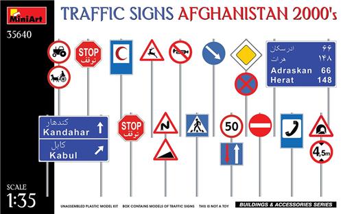 1:35 MiniArt 35640 Traffic Signs Afghanistan 2000s Plastic Modelbouwpakket