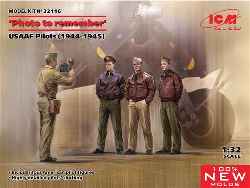 1:32 ICM 32116 Photo to remember - USAAF Pilots (1944-1945) - Figures Plastic Modelbouwpakket