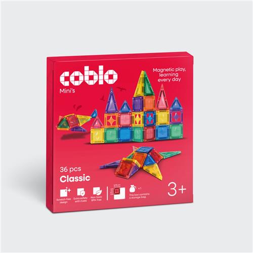 Coblo  Mini Magnetic Tiles  Classic Mini 36 stuks  Magnetische Tegels  Montesorri Speelgoed - Magnetisch speelgoed  Vanaf 3 jaar