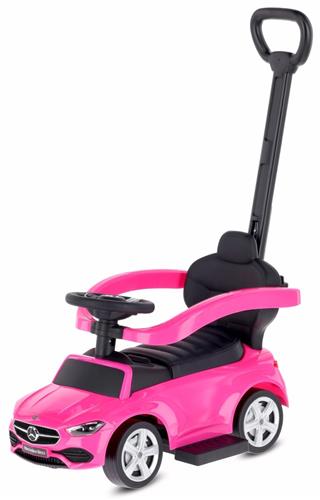 SUN BABY Loopauto vanaf 12 maanden Mercedes C-Class met voetsteun roze
