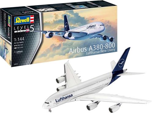 1:144 Revell 03872 Airbus A380-800 Lufthansa New Livery Plastic Modelbouwpakket