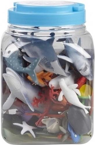 Ravensden Speelfiguren set zeedieren in emmer 40 delig - Speelgoed dieren - voor kinderen - rubber