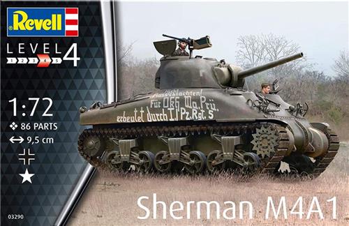 1:72 Revell 03290 Sherman M4A1 Tank Plastic Modelbouwpakket