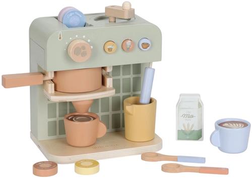 Little Dutch - Houten Koffiezetapparaat + 13 Accessoires - FSC-Gecertificeerd Hout - Speelgoed vanaf 3 Jaar - Keuken Speelgoed - Houten Speelgoed - Little Dutch Speelgoed - Koffie - Koffiemachines