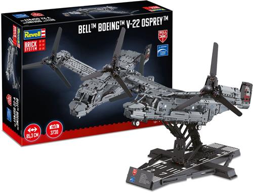 Revell Constructiespeelgoed - 00961 Brick System - Bell Boeing V-22 Osprey met Tilt-Rotor Details - Amerikaans Vliegtuig Bouwstenen set - 1:25