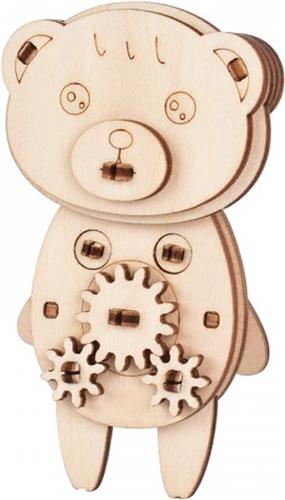Bouwpakket 3D Houten Puzzel Beer Mechanisch