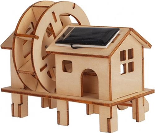3D Houten Puzzel op Zonne-energie, Watermolen D, WCT077, 18,2 x 7,0 x 11,4 cm