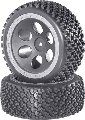 Reely 1:10 Buggy Complete wielen Rally Gatdesign Grijs 2 stuk(s)