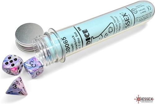 Chessex 8-Die set Lab Dice Festive Hydrangea/Black Polyhedral