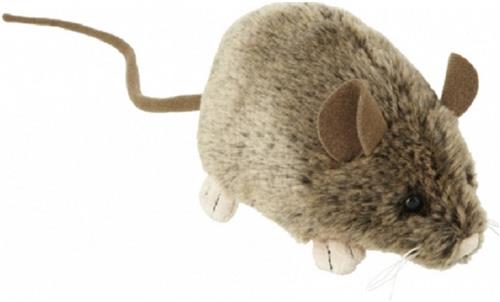 Nature Planet pluche knuffeldier muis - grijs/bruin - 12 cm - muizen knuffels - dieren voor kinderen
