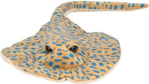 Nature Planet pluche knuffel zeedier - Pijlstaartrog - bruin - 55 cm - roggen - vissen - zeedieren