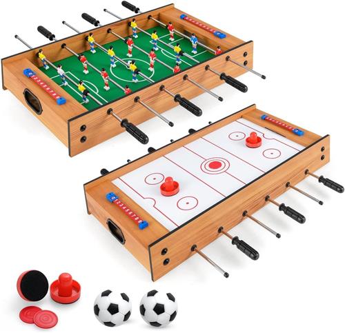 COSTWAY 2-in-1 speeltafel van hout, multifunctioneel voor speelkamer, bars, feesten, volwassenen en kinderen
