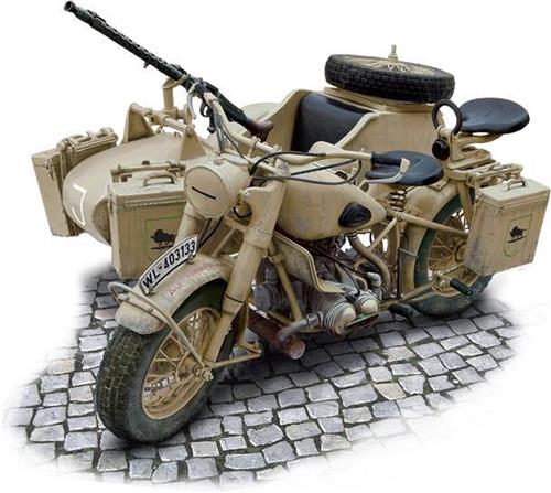 Italeri 7403  German Military Motorcyle with Sidecar - 1:9