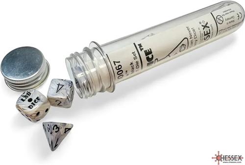 Chessex 8-Die set Lab Dice Marble Calcite/Blue Polyhedral