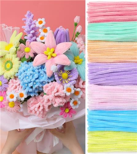 Pijpenragers - 500 stuks in 7 Kleuren - Pastel Macaron en Candykleuren - Chenille Stelen voor DIY Bloemen maken - Feestdecoratie en Knutselprojecten - Geschikt voor Kunst en Hobby - Zachte en Buigzame Materialen - Veelzijdig voor Creatieve Projecten
