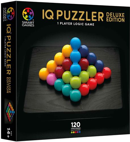 SmartGames IQ Puzzler Deluxe - IQ Deluxe Houten Denkspel & Premium Breinbreker - 120 Opdrachten - Luxe 2D & 3D Puzzel - Solospel voor Tieners en Volwassenen - Vanaf 14 Jaar