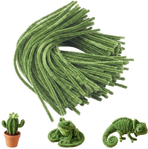 Pijpenragers - 200 stuks Groene Chenille Stelen - Zachte en Buigzame Knutselmaterialen - Geschikt voor DIY Kunst en Ambacht - Ideaal voor Bloemen maken en Decoratie- Veelzijdig voor Creatieve Projecten- Perfect voor Feestdecoratie en Hobbywerk - 30cm