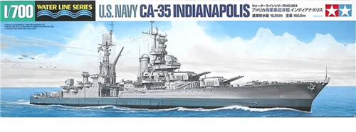 1:700 Tamiya 31804 U.S. Navy CA-35 Indianapolis Plastic Modelbouwpakket