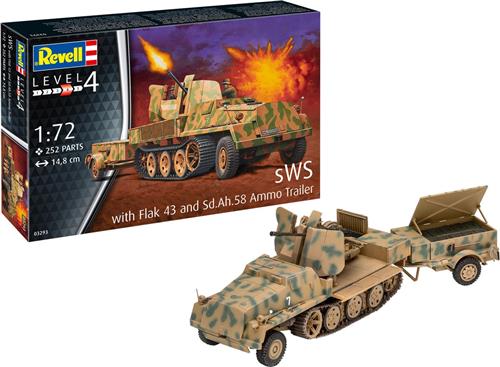 1:72 Revell 03293 sWS mit Flak-Aufbau als Sfl. mit 3,7cm Flak 43 Plastic Modelbouwpakket