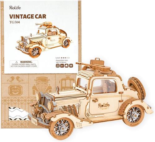 Houten 3D puzzel - vintage auto - Rolife - 164 onderdelen