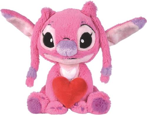 Angel met Hartje Disney Lilo & Stitch Pluche Knuffel 25 cm {Disney Plush Toy | Speelgoed knuffeldier knuffelpop voor kinderen jongens meisjes | lilo en stitch, angel, leroy, stitch}