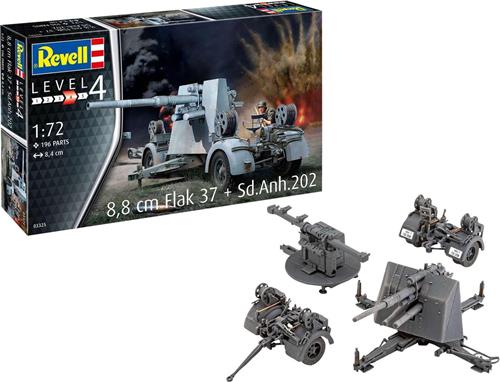 1:72 Revell 03325 8,8 cm Flak 37 + Sd.Anh.202 Plastic Modelbouwpakket