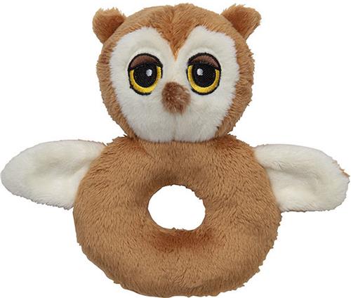 Dieren knuffel baby rammelaar uil 10 x 15 cm - Uilen Kraamcadeau