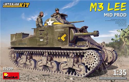1:35 MiniArt 35209 M3 Lee Mid Production with Interior Kit Plastic Modelbouwpakket
