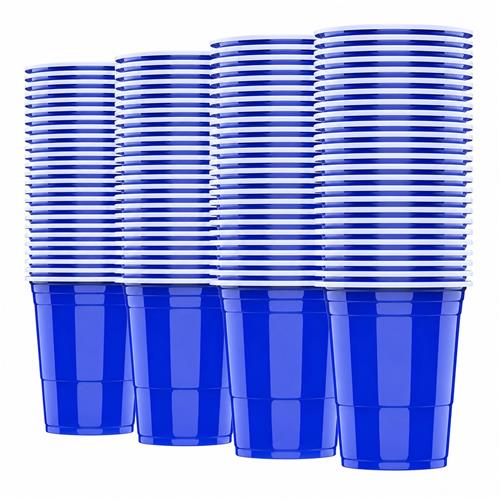 Somstyle Beerpong Bekers - 100 Stuks - Party Cups 500 ML - Beer Pong Set - Blauw