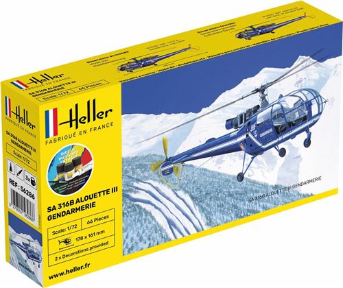 Heller - 1/72 Starter Kit Sa 316b Alouette Iii Gendarmeriehel56286 - modelbouwsets, hobbybouwspeelgoed voor kinderen, modelverf en accessoires