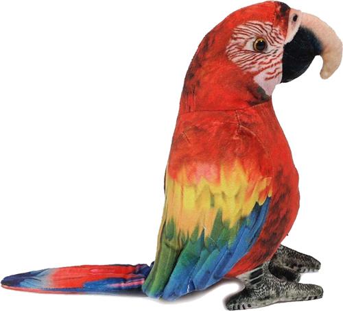 Pia Soft Toys Knuffeldier Papegaai - zachte pluche stof - premium kwaliteit knuffels - rood/geel - 20 cm - Papegaaien