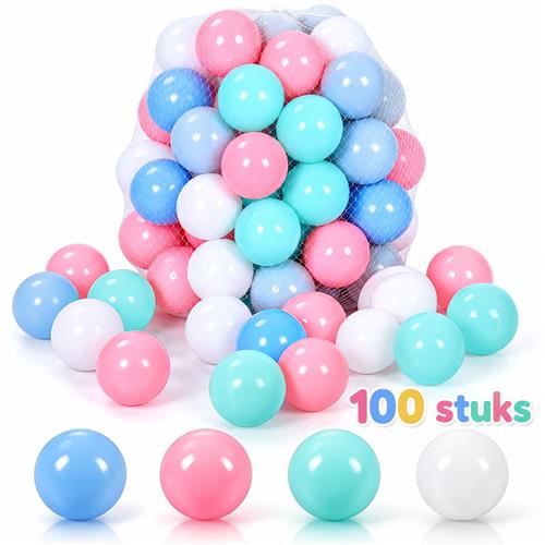 BOTC Ballenbak Ballen 100 Stuks - Pastel Kleuren - 5,5 cm - BPA-vrije Speelballen met Opbergzak - Deukbestendig - Voor Ballenbak, Speeltent & Kinderzwembad