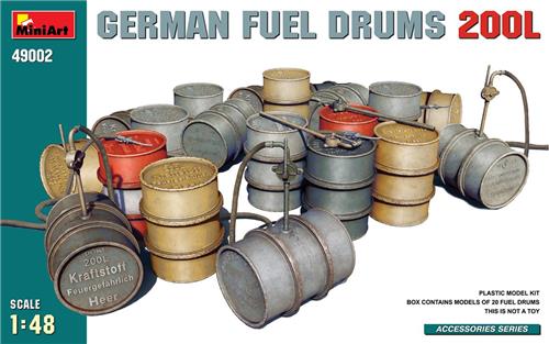 1:48 MiniArt 49002 German Fuel Drums 200L Set Plastic Modelbouwpakket