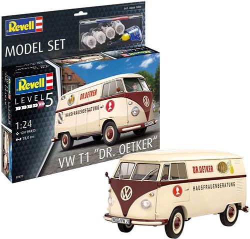1:24 Revell 67677 Volkswagen T1 - Dr. Oetker - Model Set Plastic Modelbouwpakket