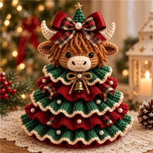 KZQ DIY Haakpakket Kerstboomhanger In Diervorm Koe Voor Beginners  Handgemaakte Kerstversiering Knutselpakket