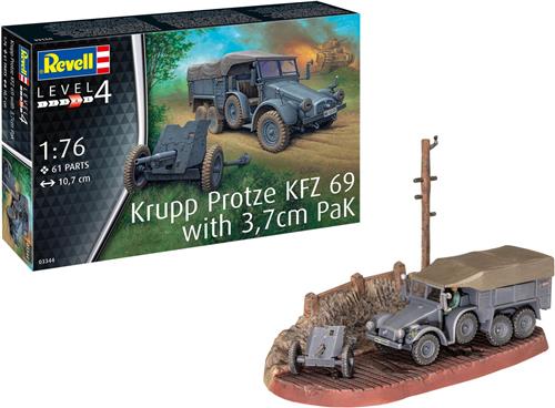 1:76 Revell 03344 Krupp Protze KFZ 69 with 3,7cm Pak Plastic Modelbouwpakket