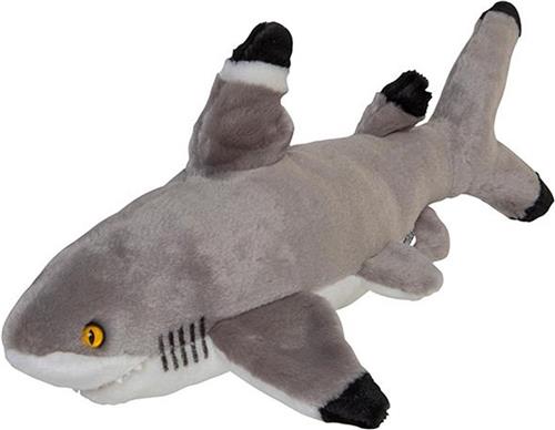 Nature Planet pluche zwartpuntrifhaai knuffeldier 45 cm - zwemmend - Hoge kwaliteit knuffels
