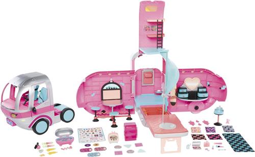 LOL Surprise Glamper  luxe speelset met camper in metallic zilver en modepop, 55+ verrassingen, volledig ingericht, met echt werkend licht en geluid, een cadeau voor kinderen vanaf 4 jaar